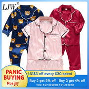 Ice Silk Satin Pajamas Set